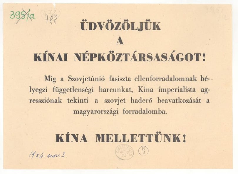 Tényleg mellettünk állt Kína 1956-ban?