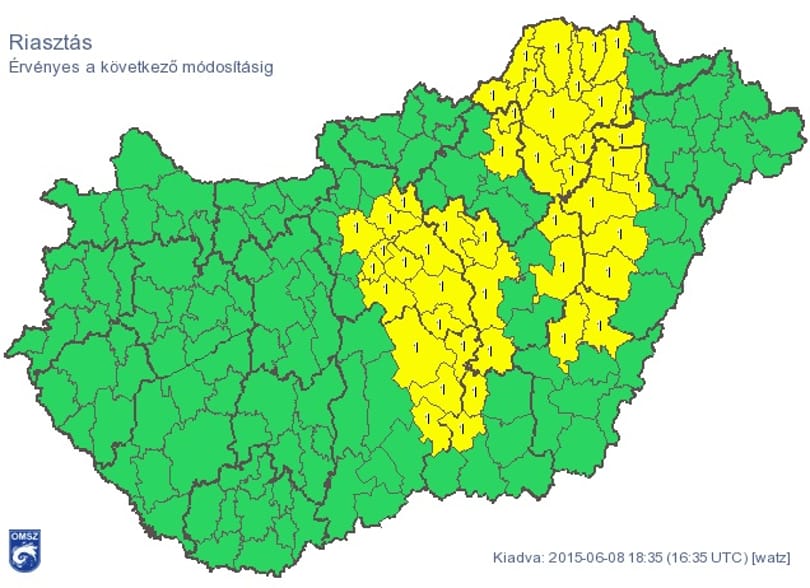 Átvándorolnak a viharok az ország másik felébe – térképek