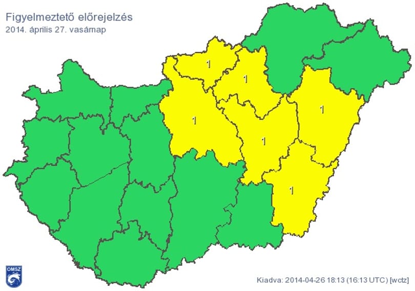 Riasztást adtak ki a köd miatt - térkép