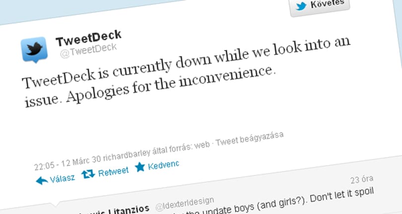 Biztonsági problémák – leállt a Tweetdeck
