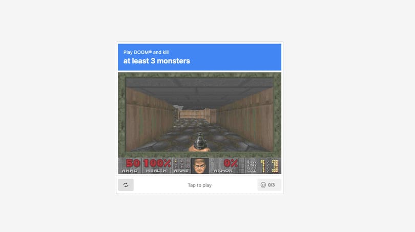 Valaki beépítette a Doomot az idegesítő Captcha-ellenőrzésbe – játékos módon igazolhatja, hogy nem robot