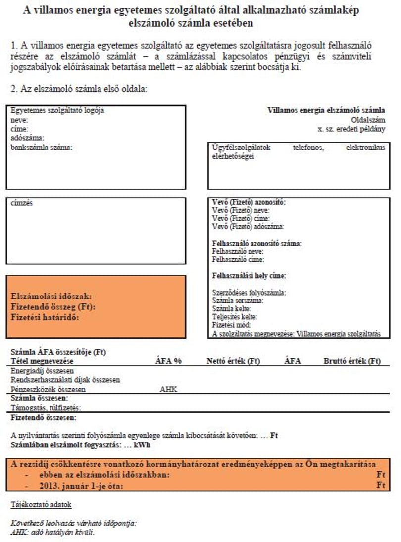 Helyesírási hibáktól hemzseg a fideszesített villanyszámla