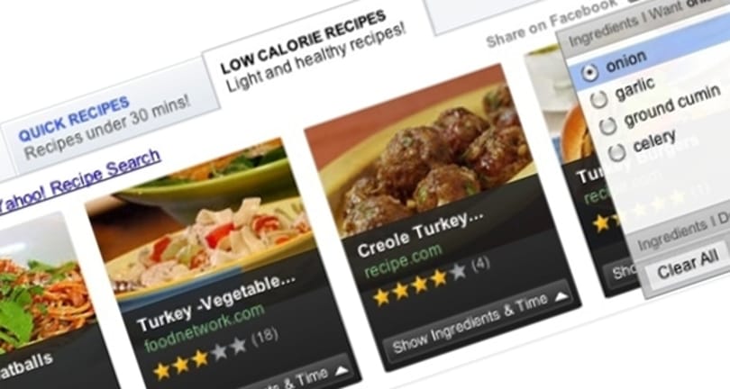 Yahoo: képes receptek a keresési találatok között