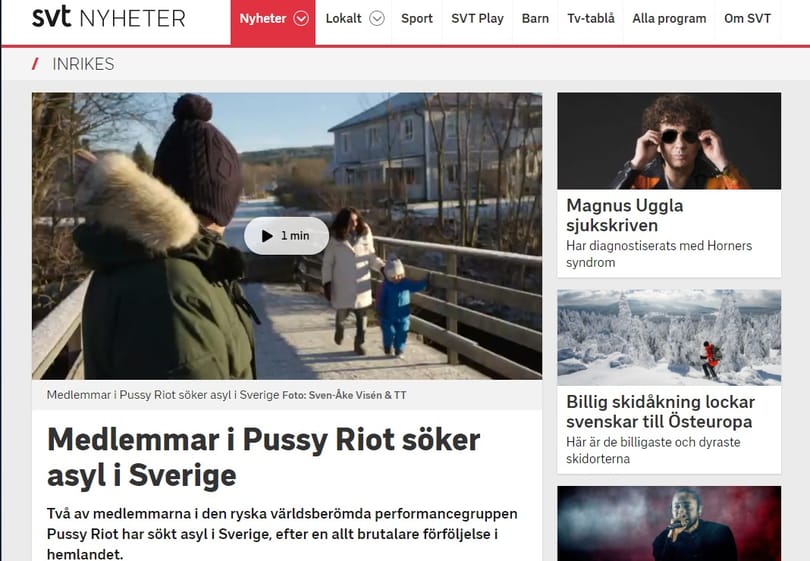 Svédországban kért menedékjogot a Pussy Riot két tagja