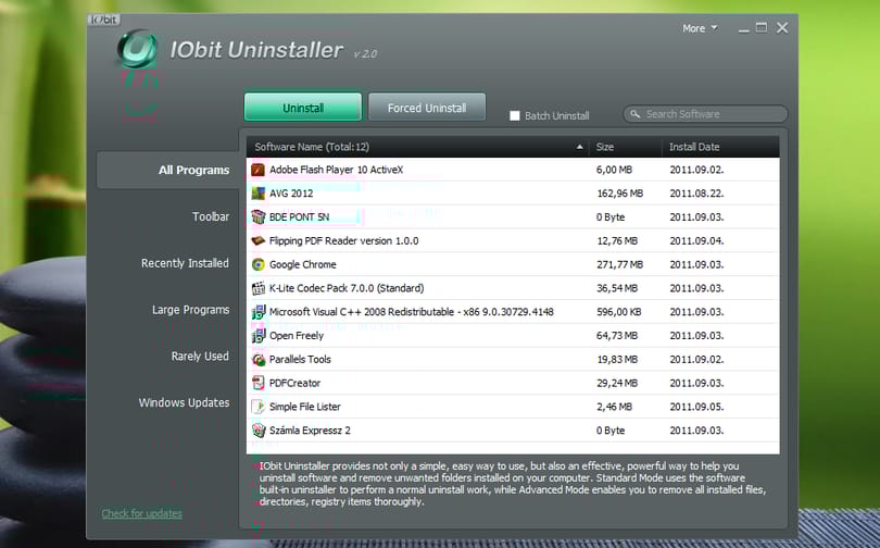 Itt az iObit Uninstaller 2: programok tökéletes eltávolítása