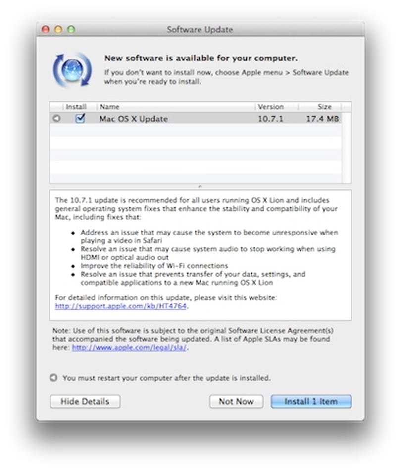 Letölthető az OS X Lion 10.7.1-es frissítése