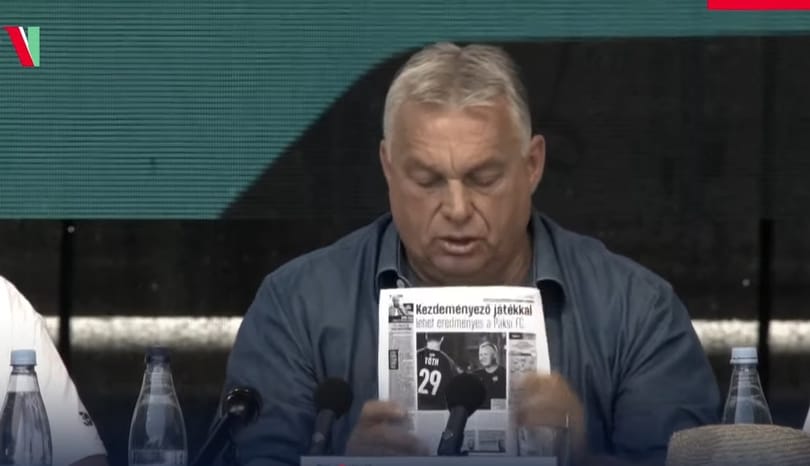 Orbán tusványosi jegyzeteinek a hátoldalán meglepő kép tárult fel