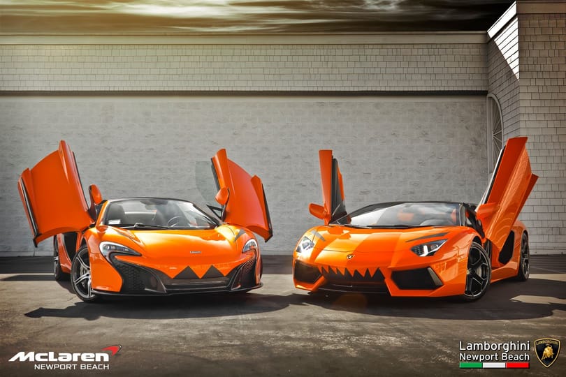 Halloweeni dekoráció Lamborghini és McLaren módra - fotó