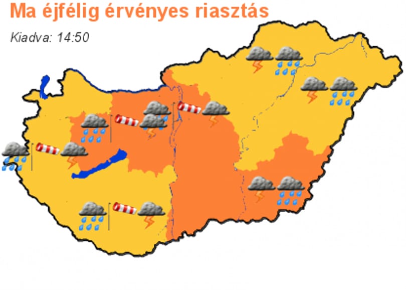 Narancssárga riasztás van érvényben