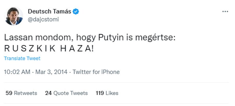 Megtrollkodta Márki-Zay Péter a nyolc éve még oroszellenes Deutsch Tamást