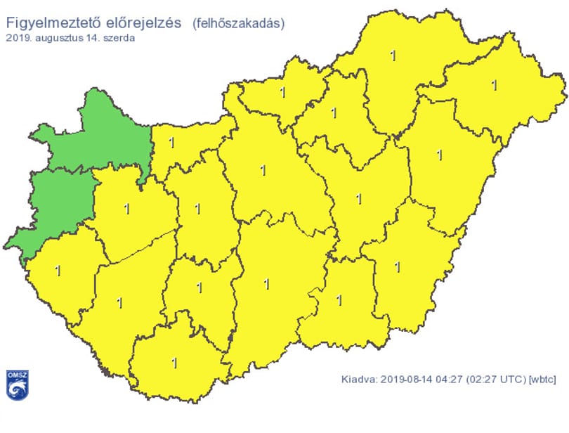 Felhőszakadás mossa el az országot