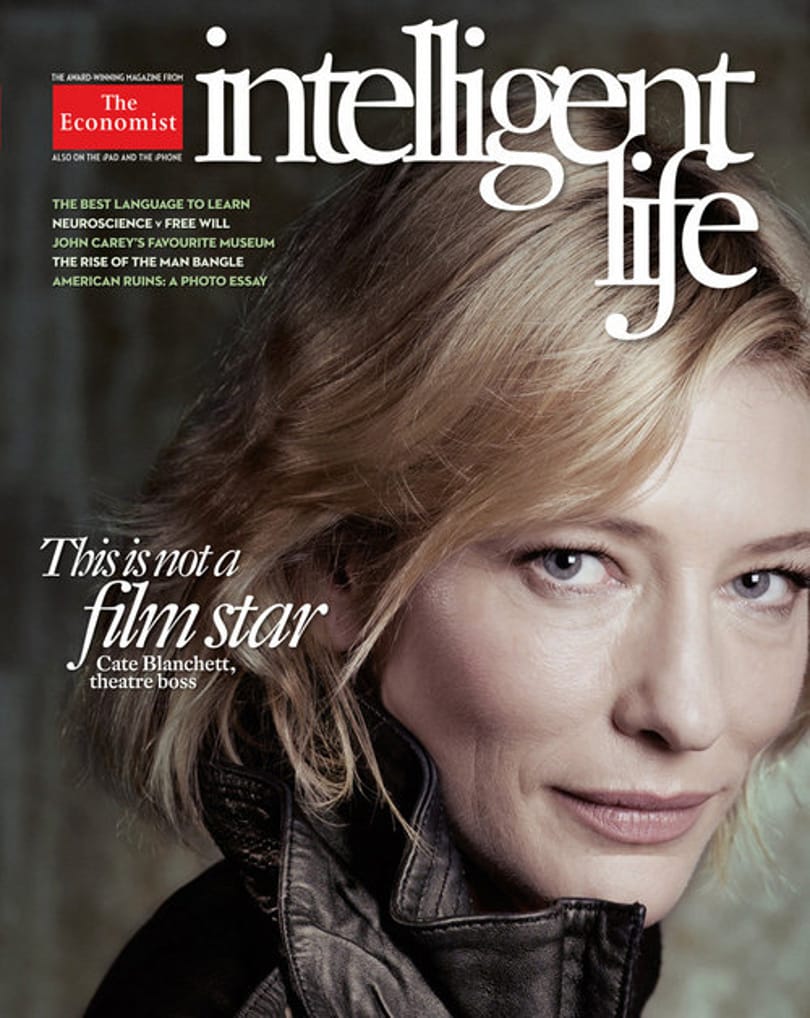 Cate Blanchett retusálás és Photoshop nélkül a The Economist címlapján