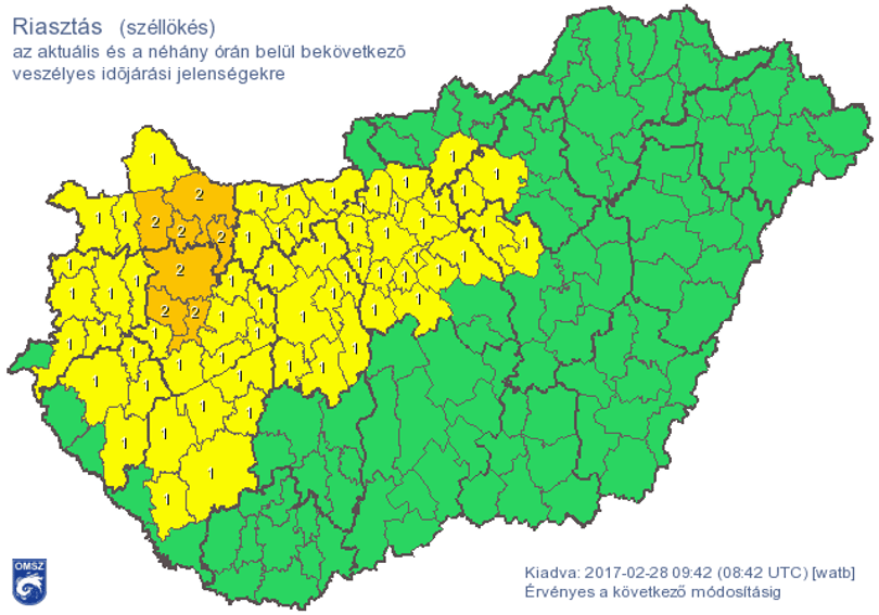 Durvul a szélhelyzet – már másodfokú riasztást is kiadtak 