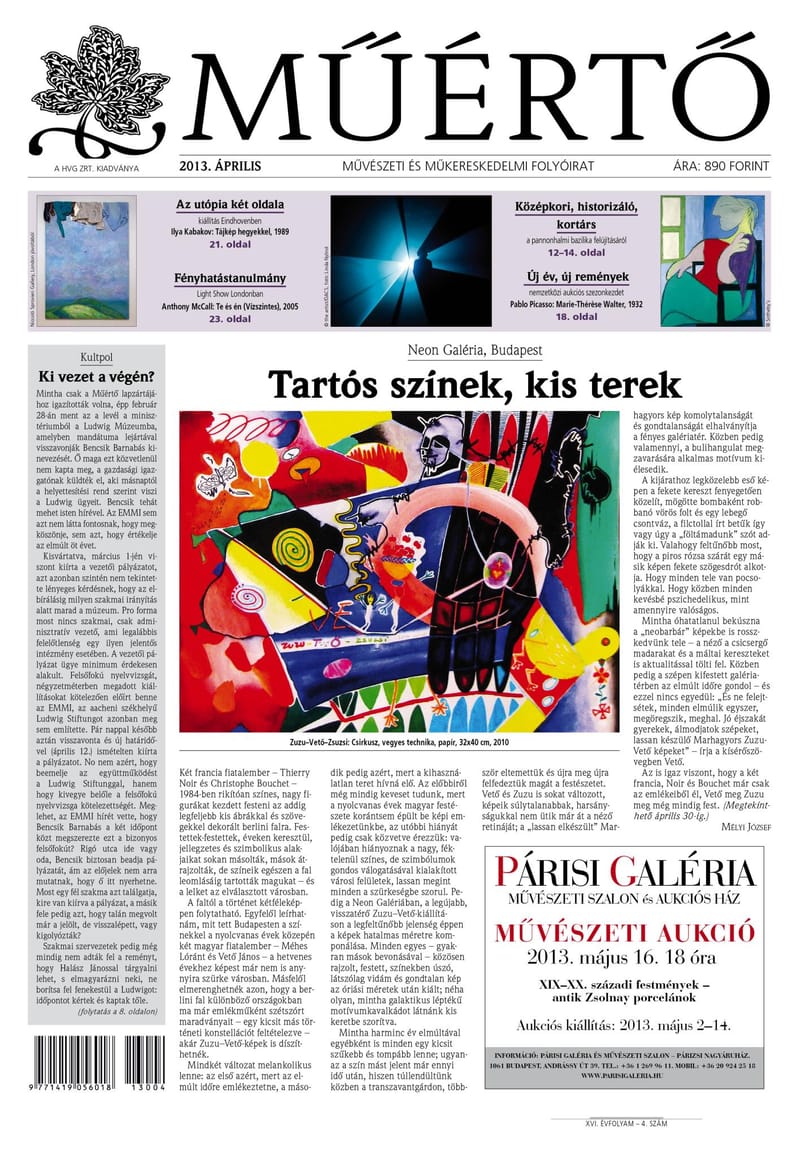 Megjelent a Műértő áprilisi lapszáma