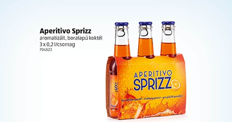 Üvegdarabok lehetnek az Aperitivo Sprizzben, amit az Aldiban árultak