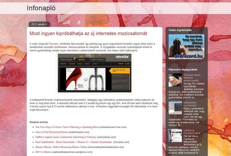 Internetes mozicsatornát tesztelhet ingyen