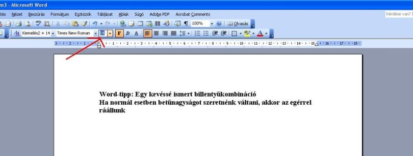 Word-tipp: Egy kevéssé ismert billentyűkombináció