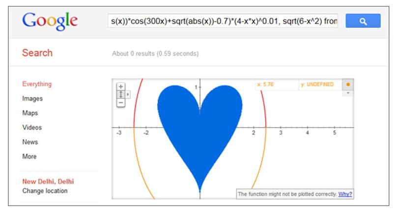Valentin-napi ajándék – szív alakú Google függyvény