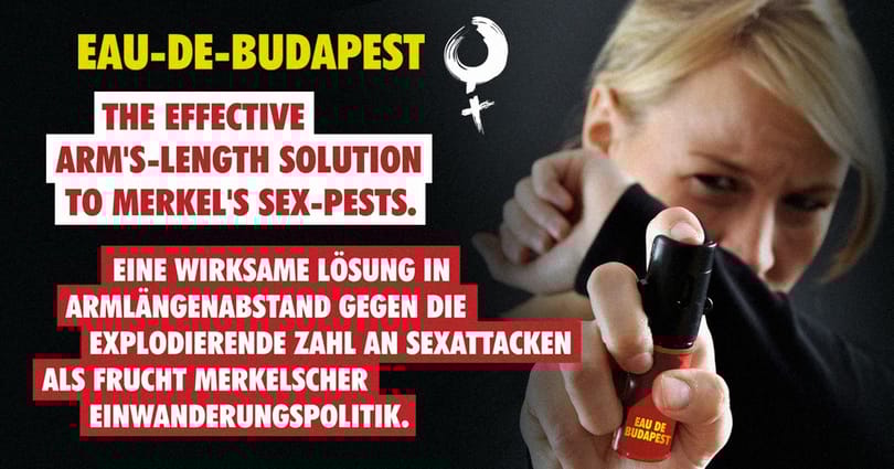 Novák Előd paprikaspray-vel kampányol Bécsben