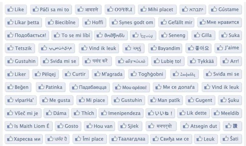 Így néz ki a Like gomb, sok-sok nyelven