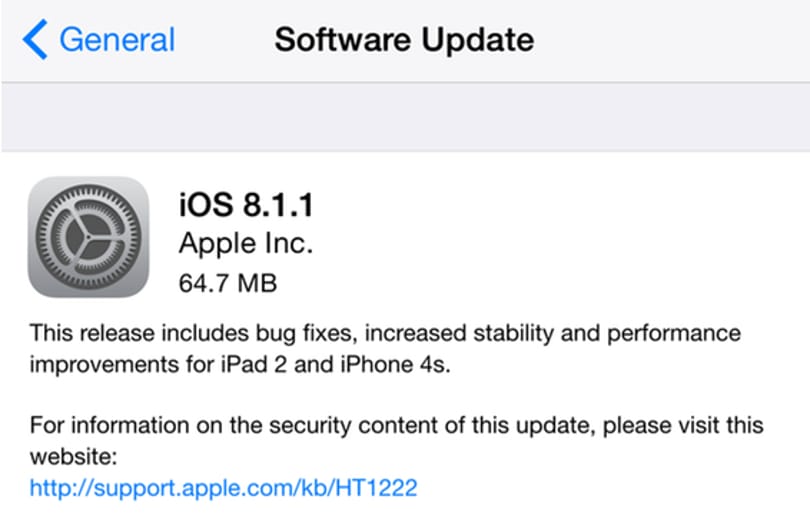 Megjelent az iOS 8.1.1