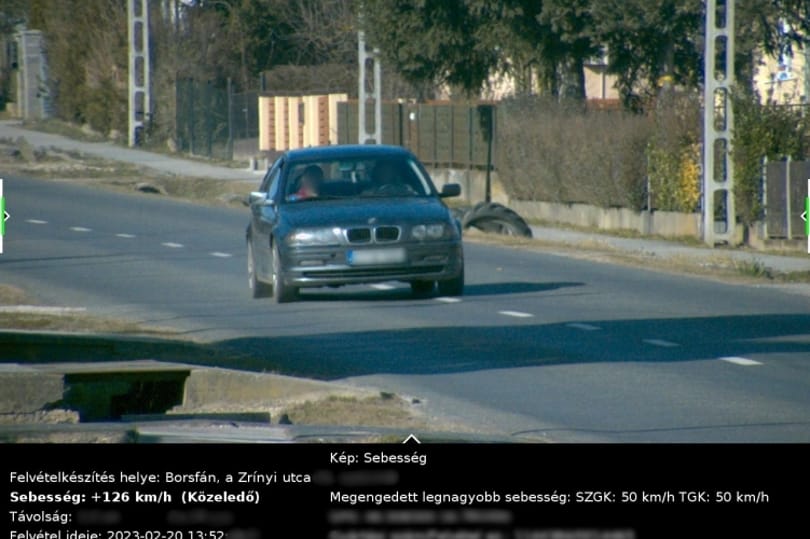 200 ezres bírságot ért, hogy valaki 50 helyett 126-tal száguldozott