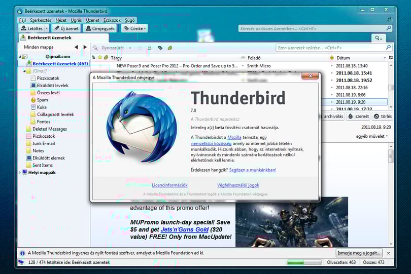 Letölthető a Thunderbird 7 harmadik bétája