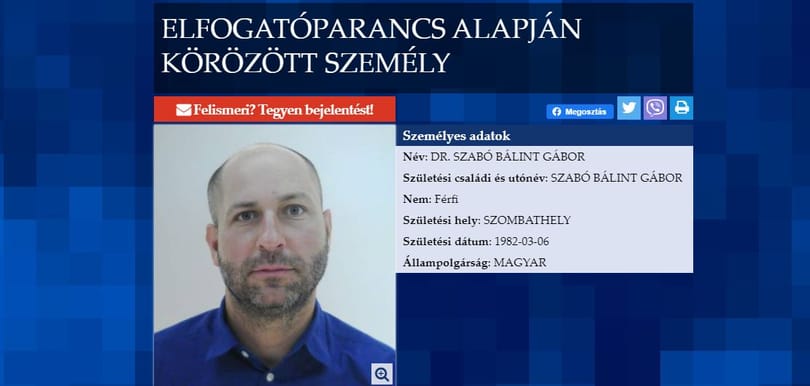 Elfogatóparancsot adtak ki Szabó Bálint szegedi képviselő ellen