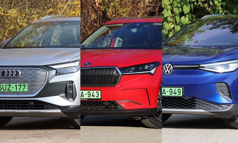 Testvérharc: teszten az Audi, a Skoda és a VW hasonszőrű villanyautói