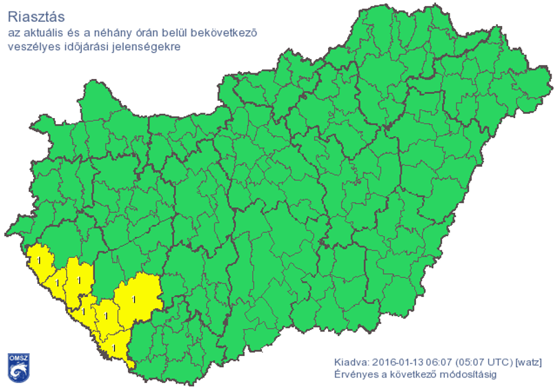 Riasztást adtak ki az ónos eső miatt - térkép
