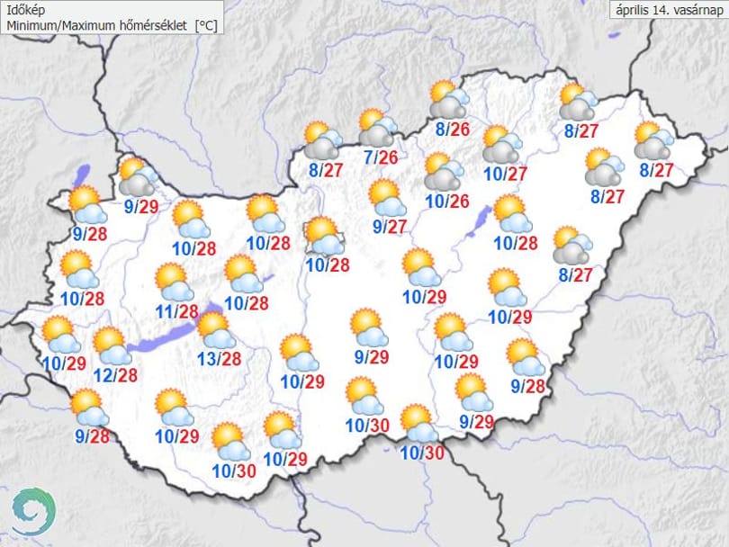 Vasárnap 31 fok is lehet, utána erős lehűlés és csapadék a láthatáron