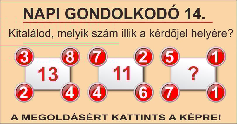 Íme, egy kis fejtörő ebéd utánra – Ön szerint melyik szám kerül a kérdőjel helyére?