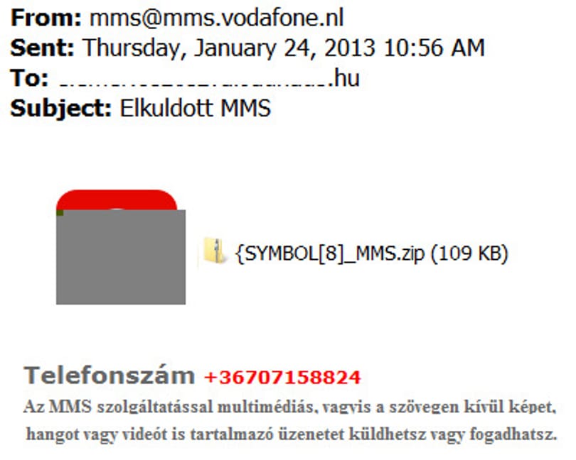 Ne nyissa meg, vírusos a Vodafone-tól származó e-mail