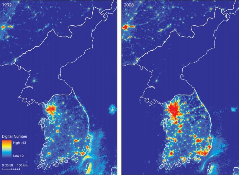 Erről az egy térképről kiderül, mennyire szegény Észak-Korea