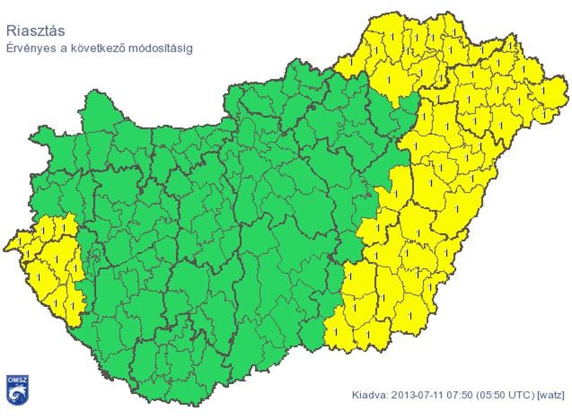Érkezik a vihar: Borsodból és Zalából már jeget jelentettek