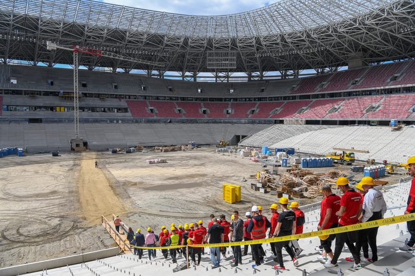 Megnézte a válogatott az épülő Puskás Ferenc Stadiont – fotók