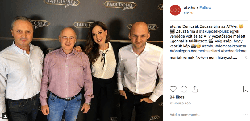 Demcsák Zsuzsa az ATV-ben bukkant fel