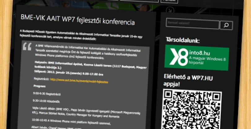 WP7 fejlesztői laboratórium a Microsoft és a Nokia együttműködésével