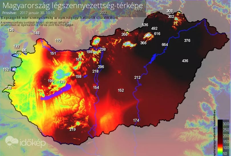 Mordor címszóval osztják a mostani szmogtérképet, és tényleg elképesztő