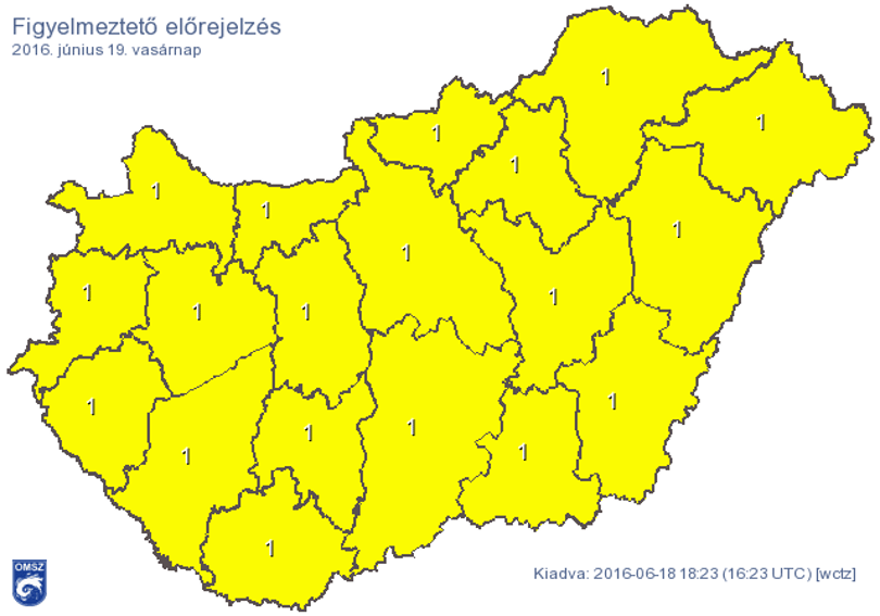 Térkép: Besárgult az ország, mindenhol leszakadhat az ég