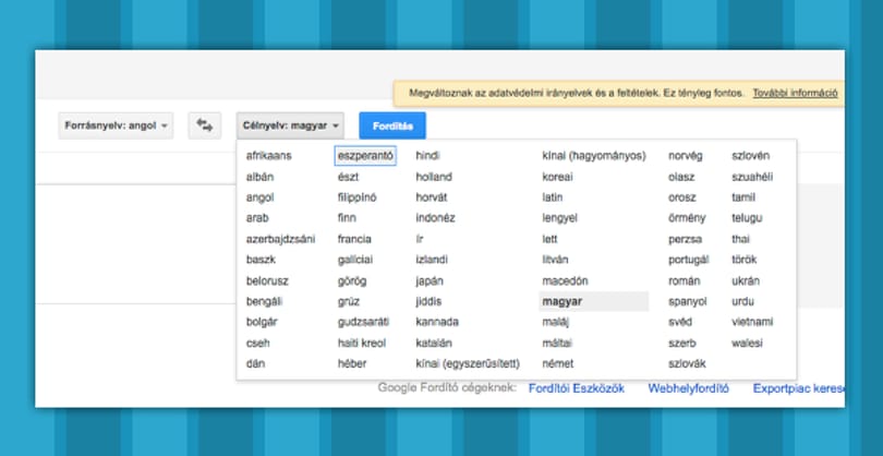Már az eszperantót is fordítja a Google Translate!