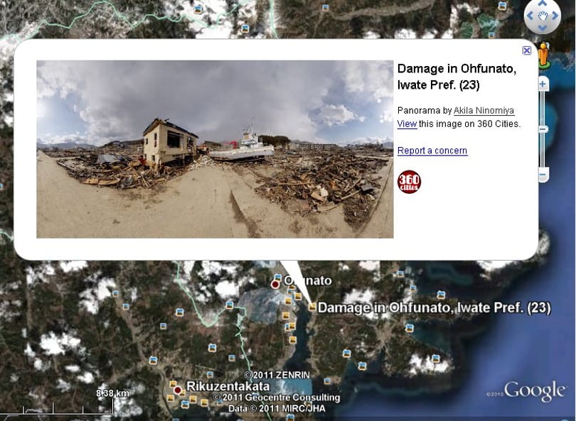 Google Earth: új panorámaképek a japán földrengés pusztításáról