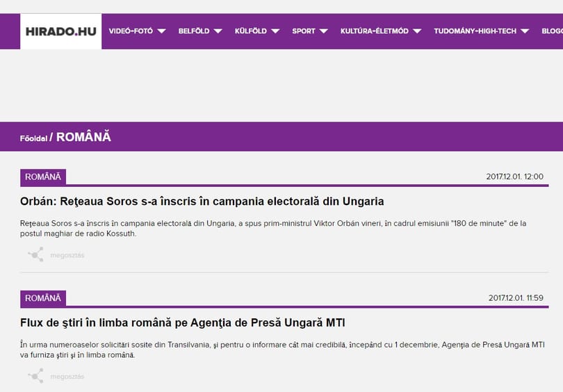 Román hírfolyamot indít az MTI a 