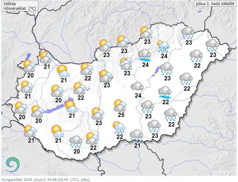 Felhős, szeles, esős idő váltja a kánikulát