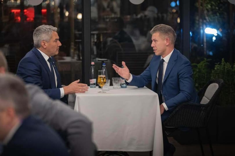 Az osztrák kancellár elmondta, miért találkozott Magyar Péterrel Budapesten