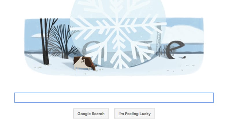 Google Doodle - a világ legnagyobb hópelyhe