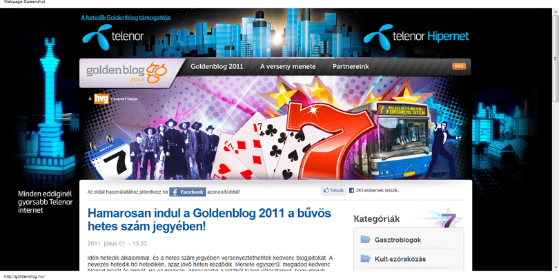 Még néhány napig nevezheti kedvenc blogját a Goldenblogra