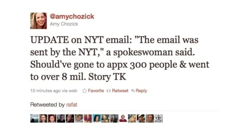 Nyolcmillió e-mailt küldött el a NYT véletlenül
