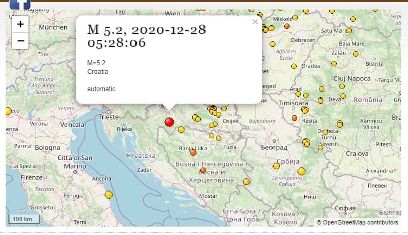 Erős földrengés rázta meg Horvátországot