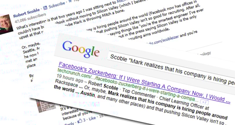 Már a Facebook kommenteket is indexeli a Google